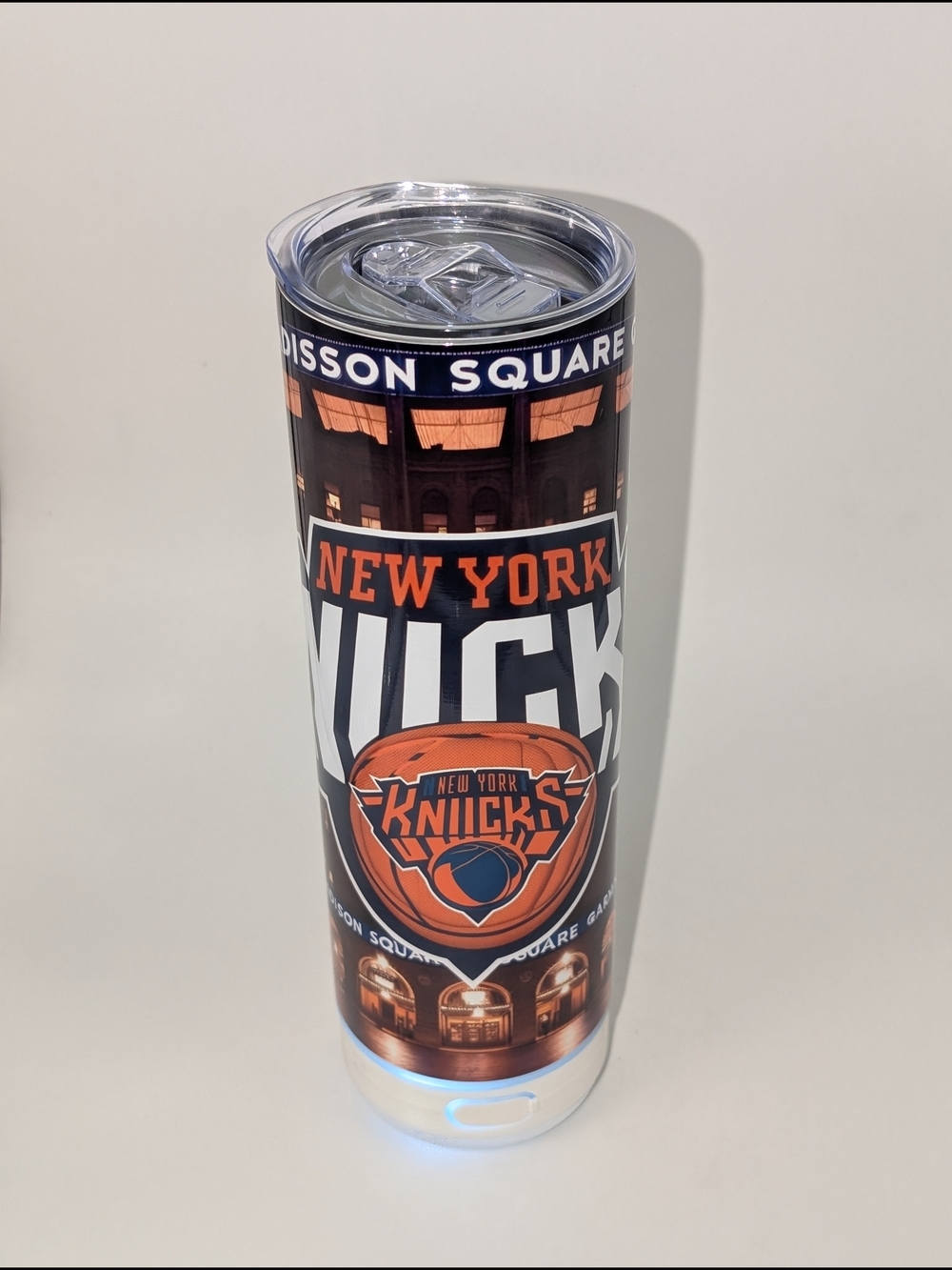 New York Knicks Stainless 20oz  Stainless Bluetooth Audio Tumbler - Brandnew
